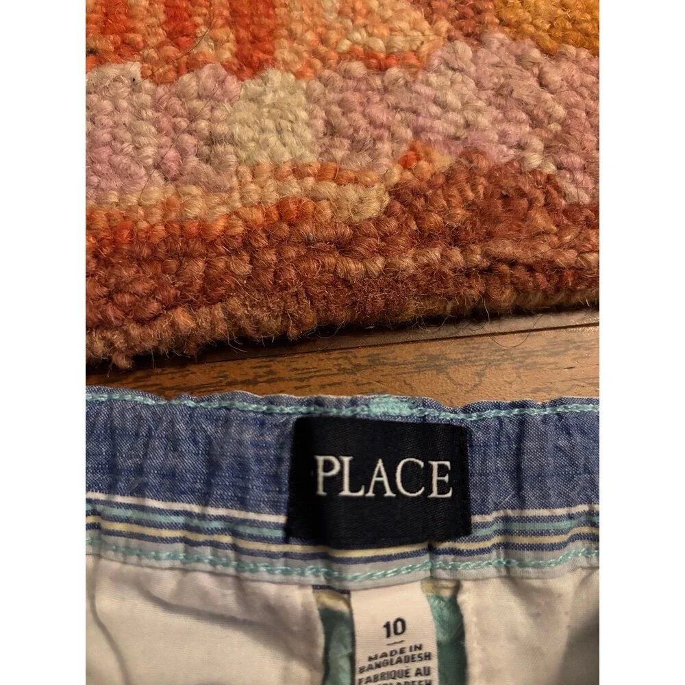 Lot of 6 The Childrens Place Boys Chino Shorts Size 10 Plaid Khaki Mint Red